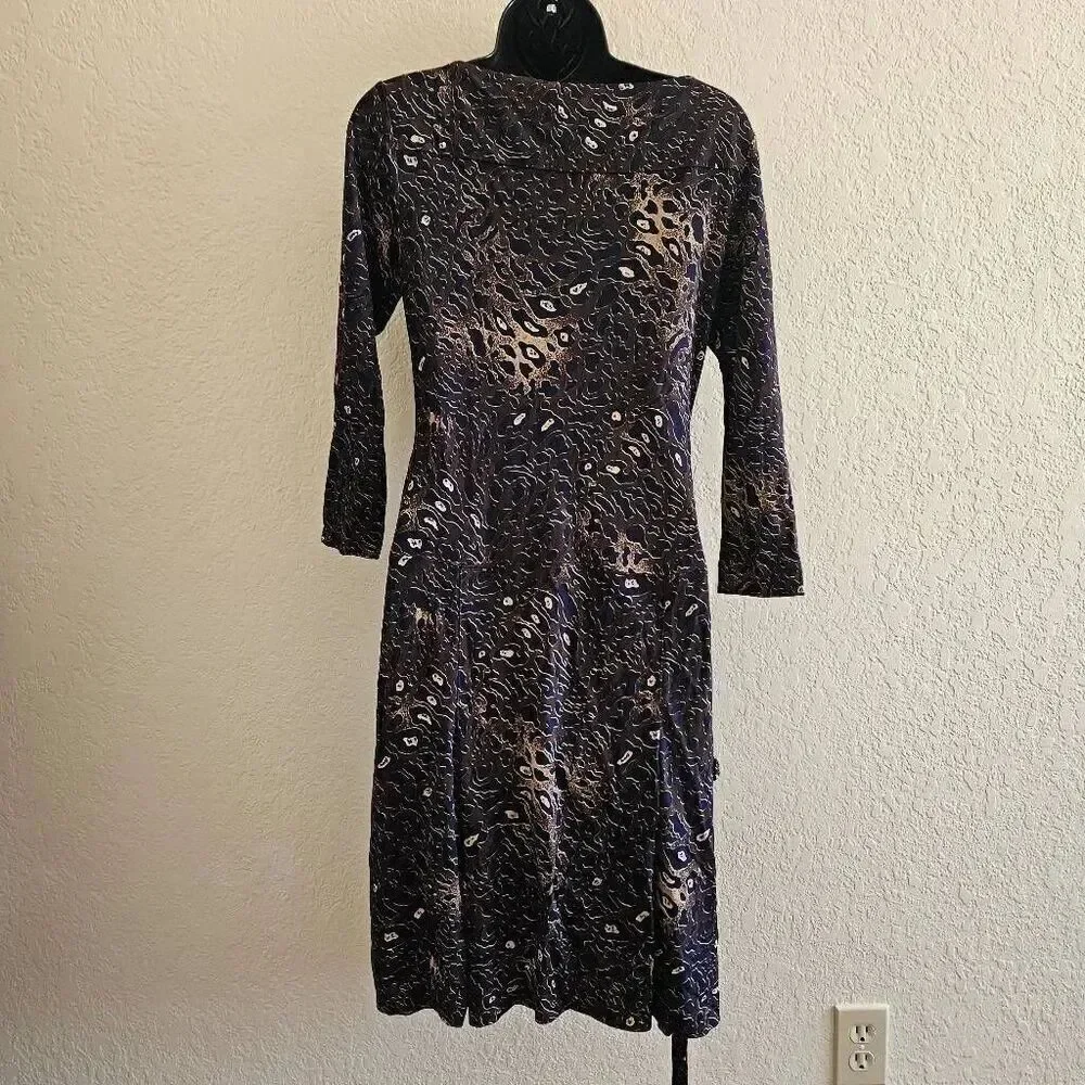 Tory Burch Denise Navy Leopard Dress